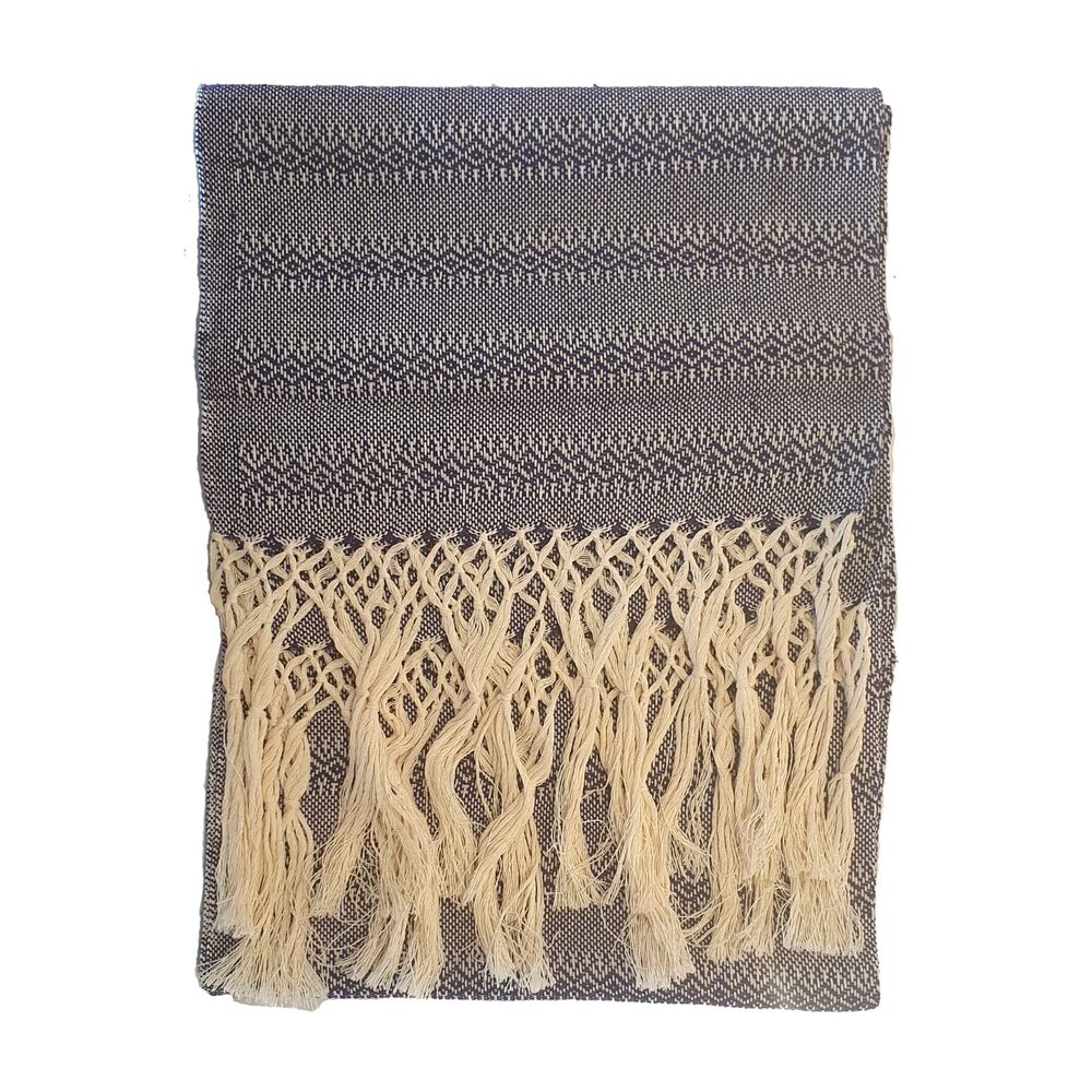 3823 Mexican Handmade Cotton Rebozo Shawl (purple